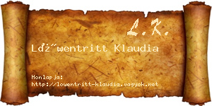 Löwentritt Klaudia névjegykártya